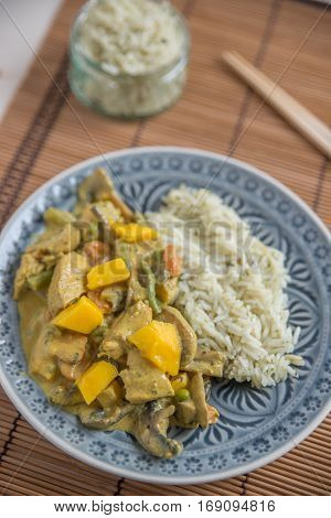 Home made Indian Chicken curry with mango