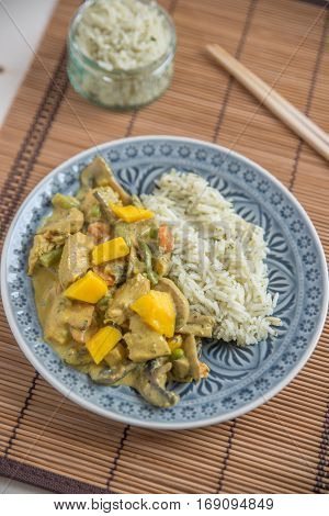 Home made Indian Chicken curry with mango