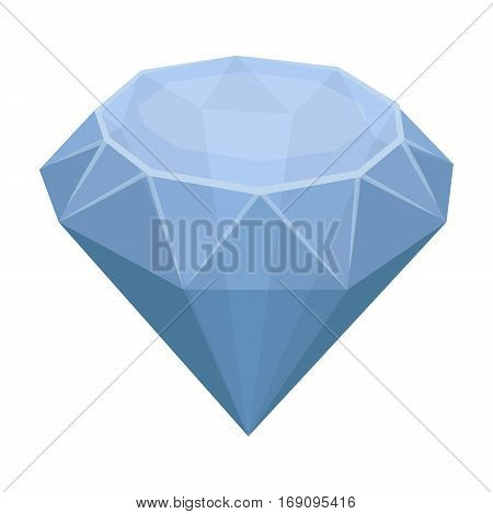 Diamond icon in cartoon design isolated on white background. Precious minerals and jeweler symbol stock vector illustration.