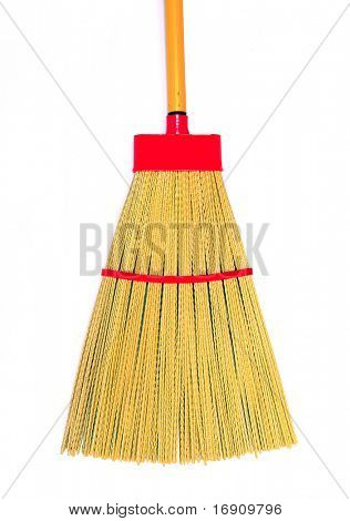 broom on white background