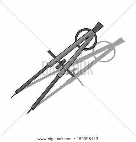 Dividers icon in monochrome design isolated on white background. Architect symbol stock vector illustration.
