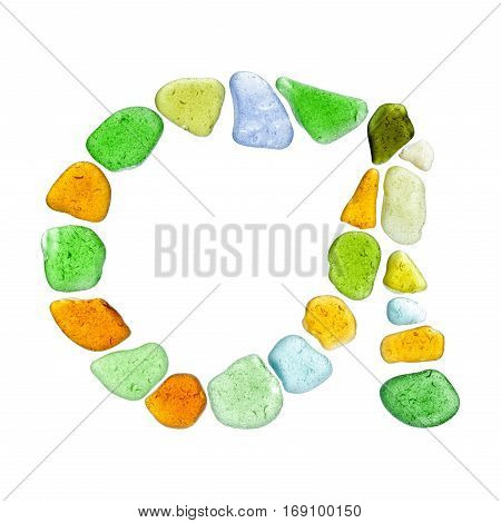 Sea Glass Peices On White