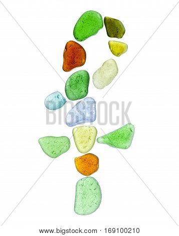 Sea Glass Peices On White