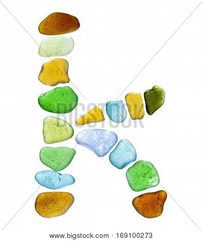 Sea Glass Peices On White