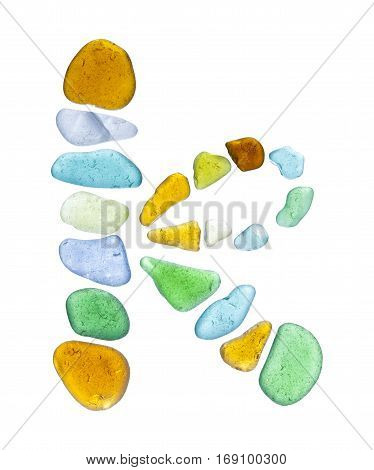Sea Glass Peices On White