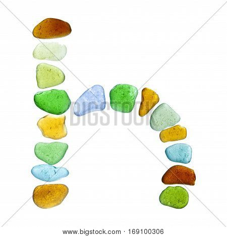 Sea Glass Peices On White