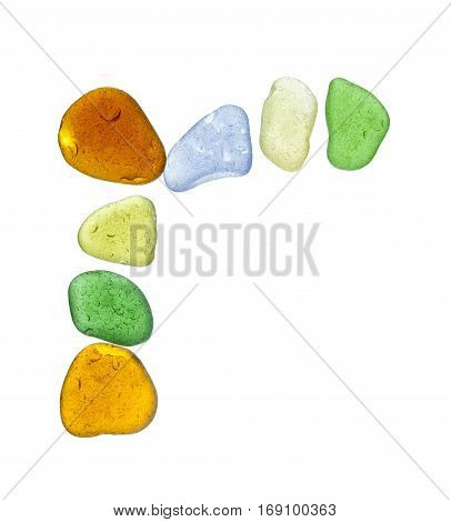 Sea Glass Peices On White