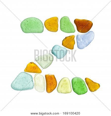 Sea Glass Peices On White