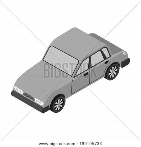 Car icon in monochrome design isolated on white background. Transportation symbol stock vector illustration.