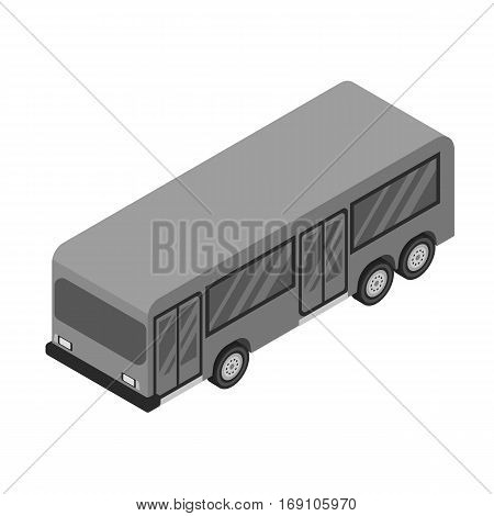 Bus icon in monochrome design isolated on white background. Transportation symbol stock vector illustration.