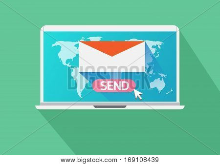 Vector flat design Business Concept Email Marketing