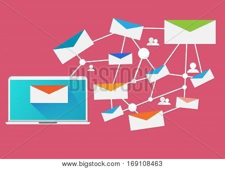 vector design concept online marketing direction business
