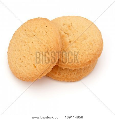 stacked short pastry cookies isolated on white background