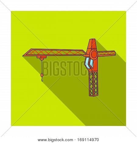 Building crane icon in flat design isolated on white background. Architect symbol stock vector illustration.