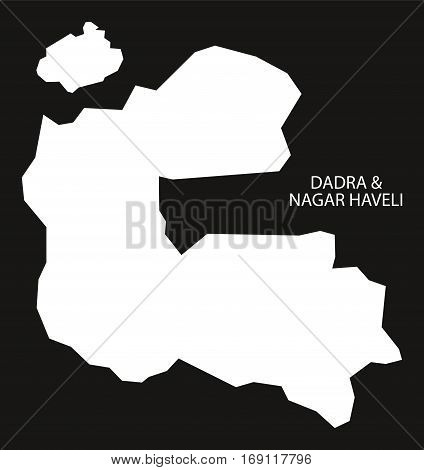 Dadra And Nagar Haveli India Map Black Inverted