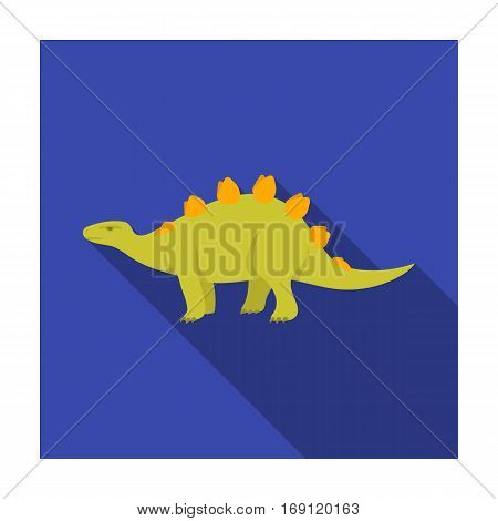 Dinosaur Stegosaurus icon in flat design isolated on white background. Dinosaurs and prehistoric symbol stock vector illustration.