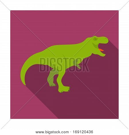 Dinosaur Tyrannosaurus icon in flat design isolated on white background. Dinosaurs and prehistoric symbol stock vector illustration.