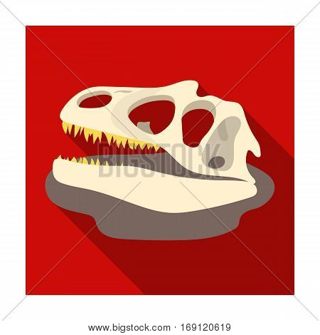 Dinosaur fossils icon in flat design isolated on white background. Dinosaurs and prehistoric symbol stock vector illustration.
