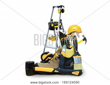 Construction tools with a Shoe and a ladder