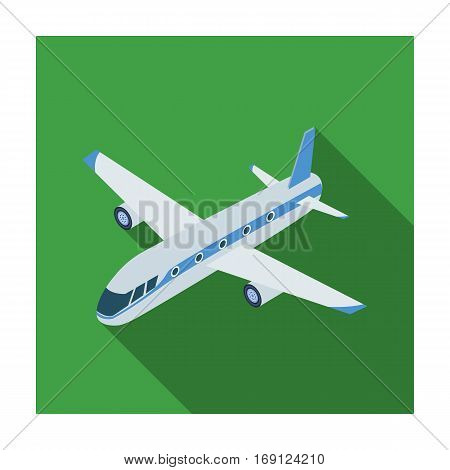 Airplane icon in flat design isolated on white background. Transportation symbol stock vector illustration.