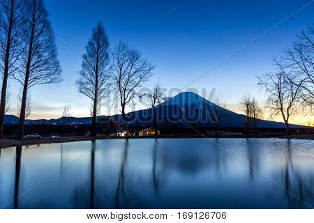 Mount Fuji Fujisan mountain with sunrise Japan