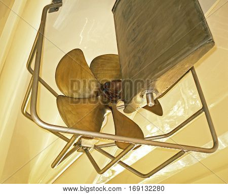 Propeller and rudder of a small ship