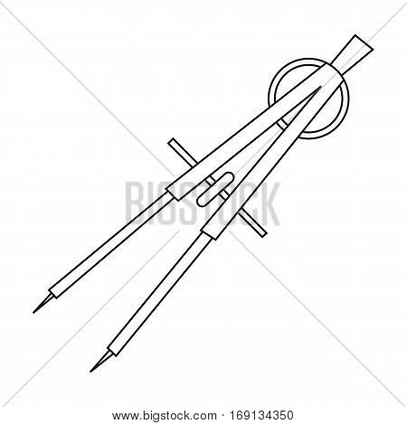 Dividers icon in outline design isolated on white background. Architect symbol stock vector illustration.