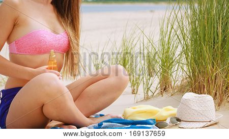Woman With Sun Oil.