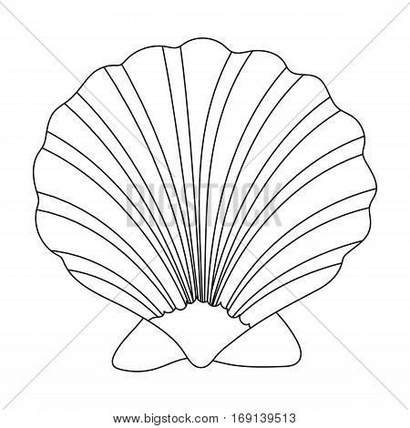 Prehistoric seashell icon in outline design isolated on white background. Dinosaurs and prehistoric symbol stock vector illustration.