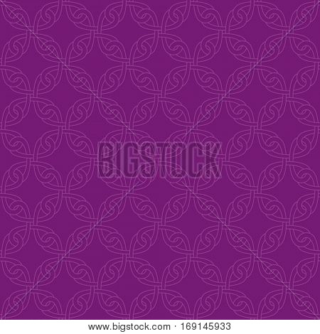 Neutral Seamless Linear Pattern. Tileable Geometric Outline Ornate. Celtic Knotwork Vector Background.