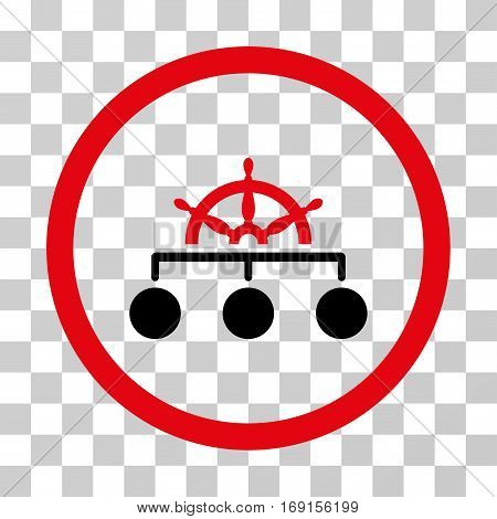 Rule Hierarchy icon. Vector illustration style is flat iconic bicolor symbol intensive red and black colors transparent background. Designed for web and software interfaces.