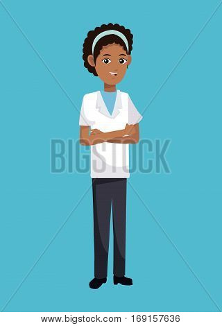 doctor woman afro amarican vector illsutration eps 10