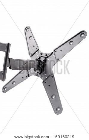 Black bracket for TV on a white background isolation