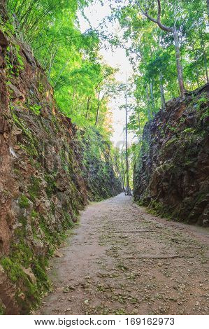 Thailand dead railway ancient construction during world war in Thailand