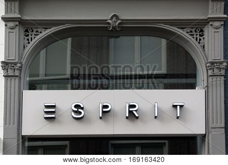 Letters Esprit On A Facade In Amsterdam