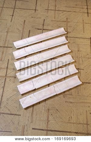 fragments of skirting for floor ceramic tiles
