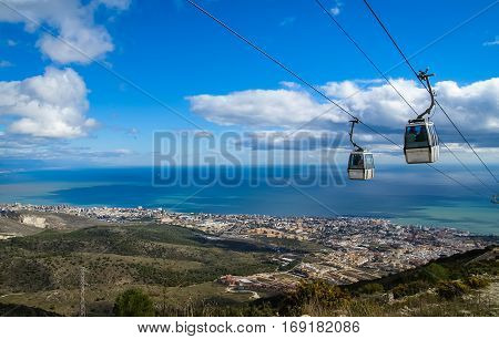Cableway At Benalmadena, Andalusia, Spain