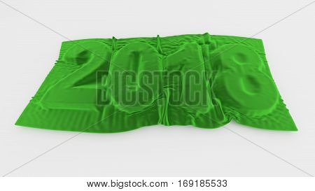 Next Year 2018 Sign Green Velvet Shrouded 3d Rendering
