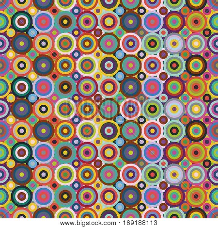 Colored circles seamless pattern. Vector illustration. Background