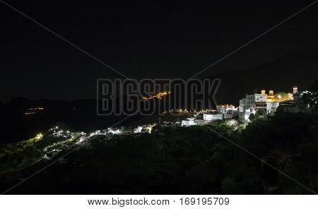 Tejeda Village At Gran Canaria, Spain At Night