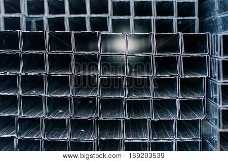 automotive components manufacturing plant. Warehouse aluminum profiles