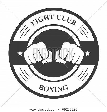 Fight club emblem with two fists - boxing club badge