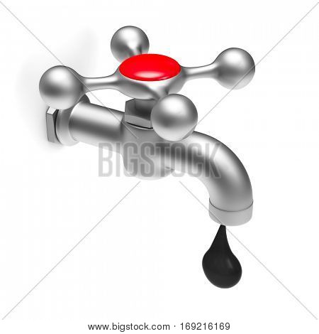 faucet on white background. Isolated 3D image