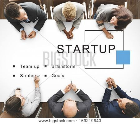 Startup Business Strategy Goals Concept