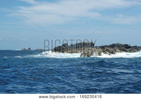 Landscape of the islands of Formigas, Azores, Portugal