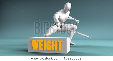 Cutting Weight and Cut or Reduce Concept 3D Illustration Render