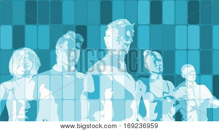 Achieve Business Goals and Targets Together as a Team 3D Illustration Render