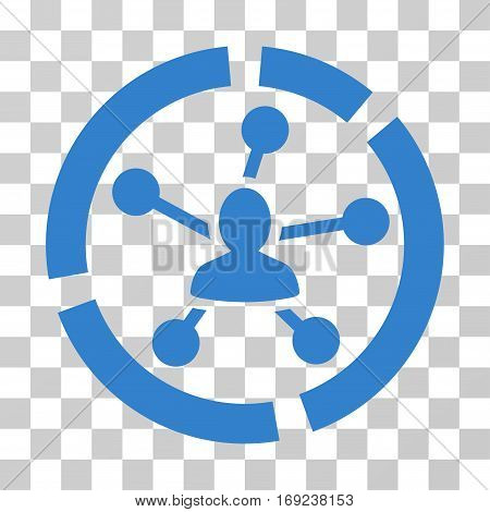 Relations Diagram icon. Vector illustration style is flat iconic symbol cobalt color transparent background. Designed for web and software interfaces.