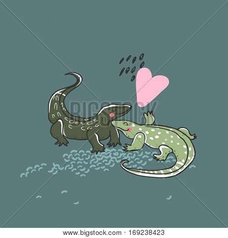 monitor lizards in love