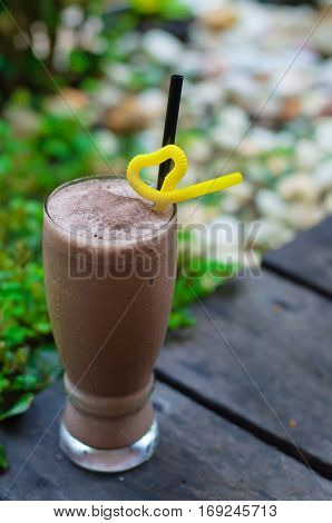 Coffee frappe - traditional drink of greek cuisine in tropical country